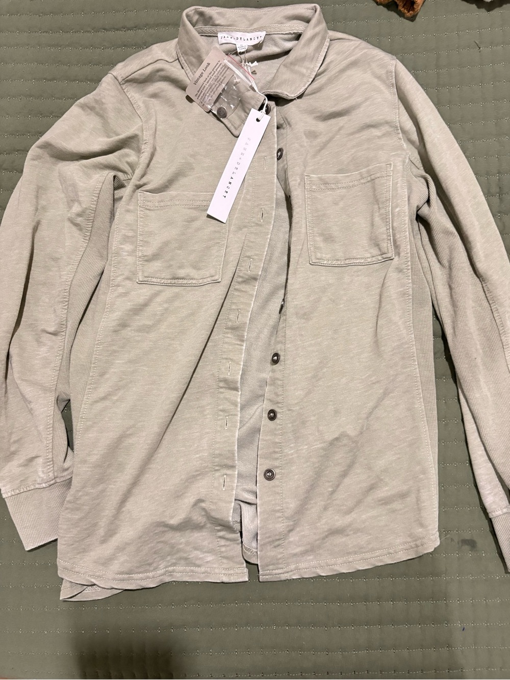 Jane and Delancey Sage Green Button-Up Shirt